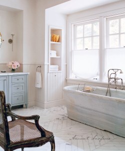 Antique Patina on a Hand Carved Marble Bath Tub